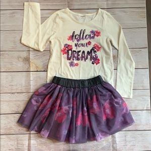 Girls Gymboree cotton top with flower skirt